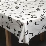 Music Notes Plastic Tablecloth
