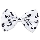 Black on White Music Notes Bow Tie