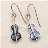 Abalone Violin Earrings