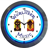 Wurlitzer Jukebox Neon Wall Clock