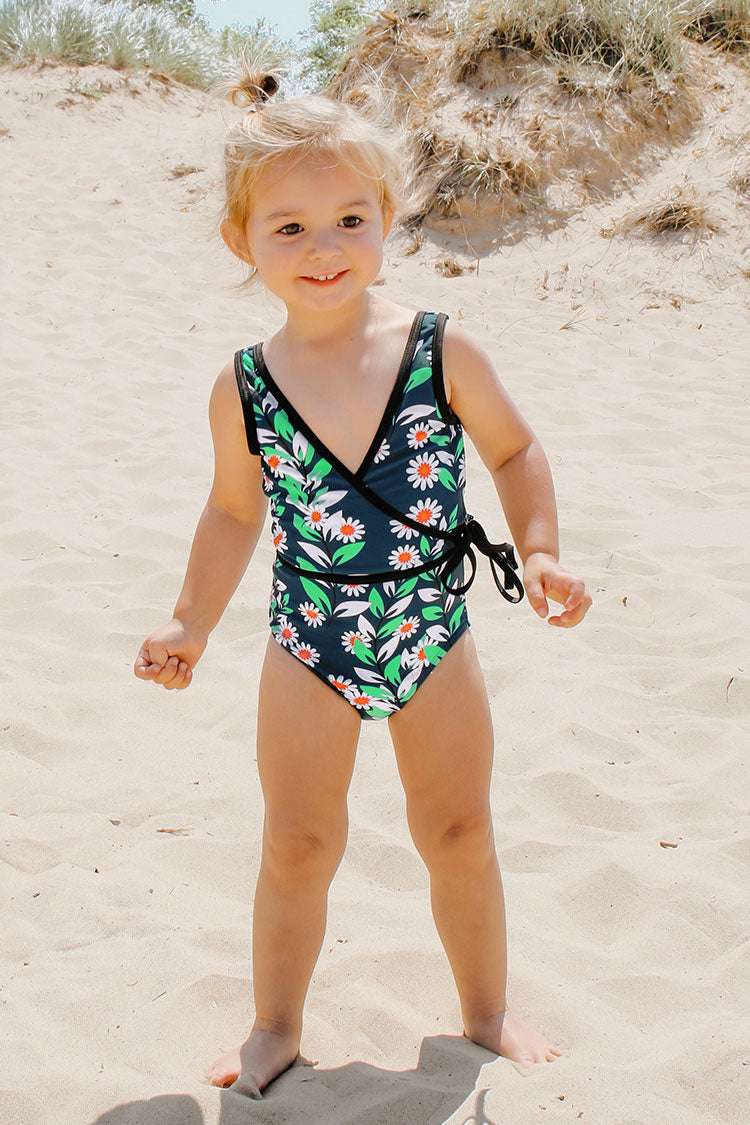 Daisy Print One-Piece Swimsuit For Toddler Girls and Girls