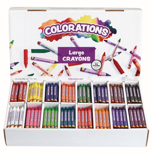 Colorations® Large Crayons, 16 Colors, Value Pack - Set of 400