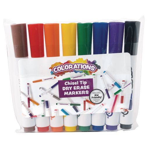 Colorations® Dry Erase Chisel Tip Markers - Set of 8
