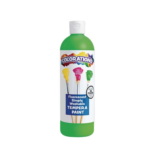 Colorations® Simply Washable Tempera Paint, Fluorescent Neon Green - 16 oz.