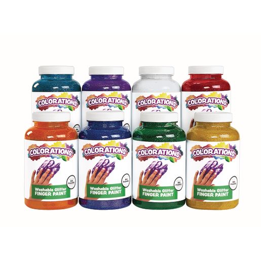 Colorations® Washable Glitter Finger Paints - Set of all 8