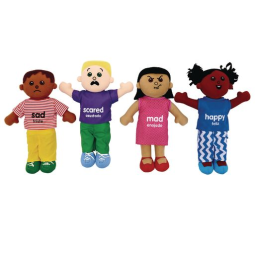 Excellerations® 18 Emotions Dolls - Mad, Scared, Sad, Happy - Set of 4