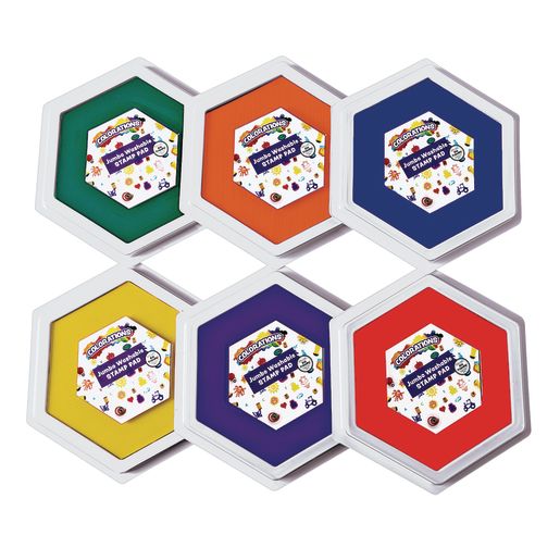 Colorations® Classic Colors Jumbo Washable Stamp Pads - Set of 6