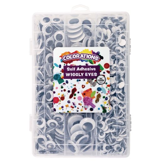 Colorations® Self-Adhesive Wiggly Eyes in Tray - 875 Pieces