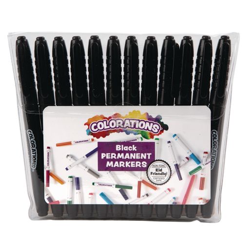 Colorations® Black Permanent Markers - Set of 12