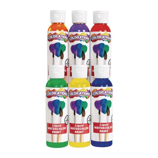 Colorations® Liquid Watercolor™ Paint - Rainbow Pack, 4 oz. - Set of 6