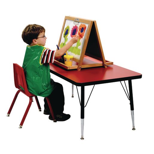 Colorations® Tabletop Easel featuring magnetic dry erase board, chalkboard and clips to hold paper