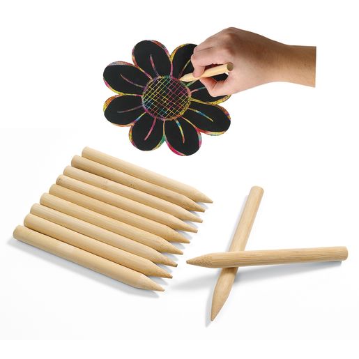 Colorations® Scratch Designs Jumbo Wooden Art Sticks - Set of 48
