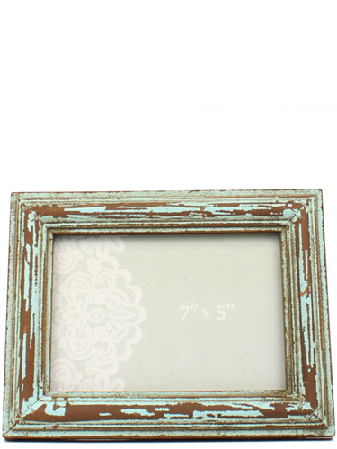 Western Moments Distressed Turquoise Wood Frame 94050