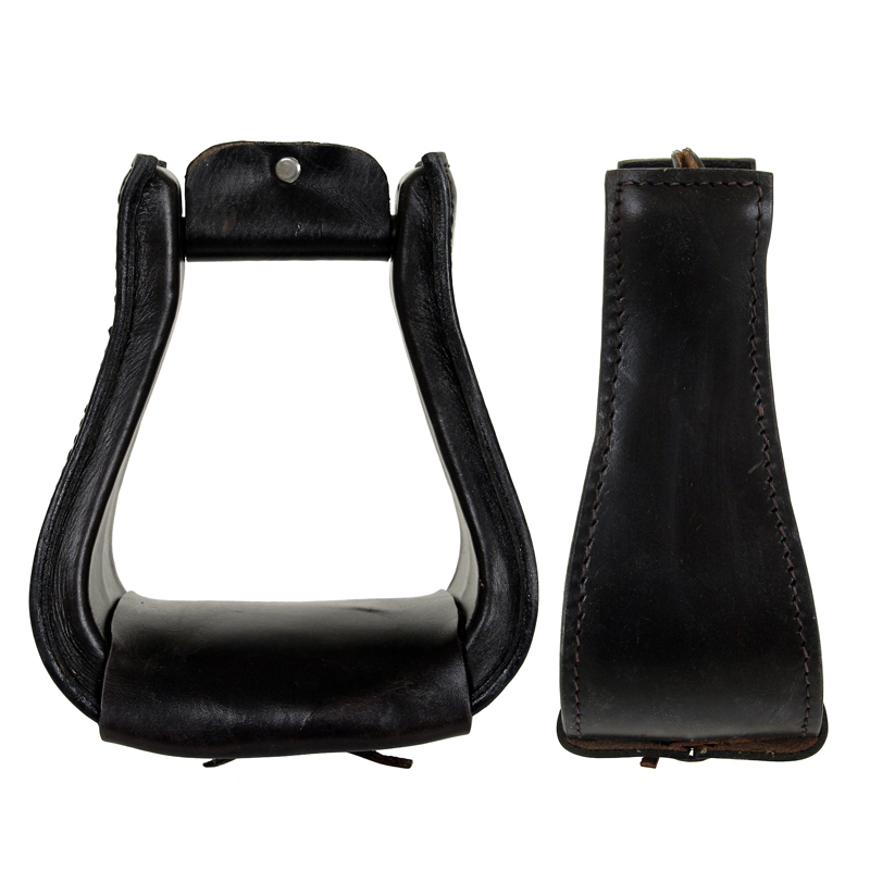 Kelly Leather Covered Stirrups w/Wide Tread