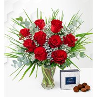 Valentine's Day Bouquet - Free Chocs - 9 Red Roses - Valentine's Flowers