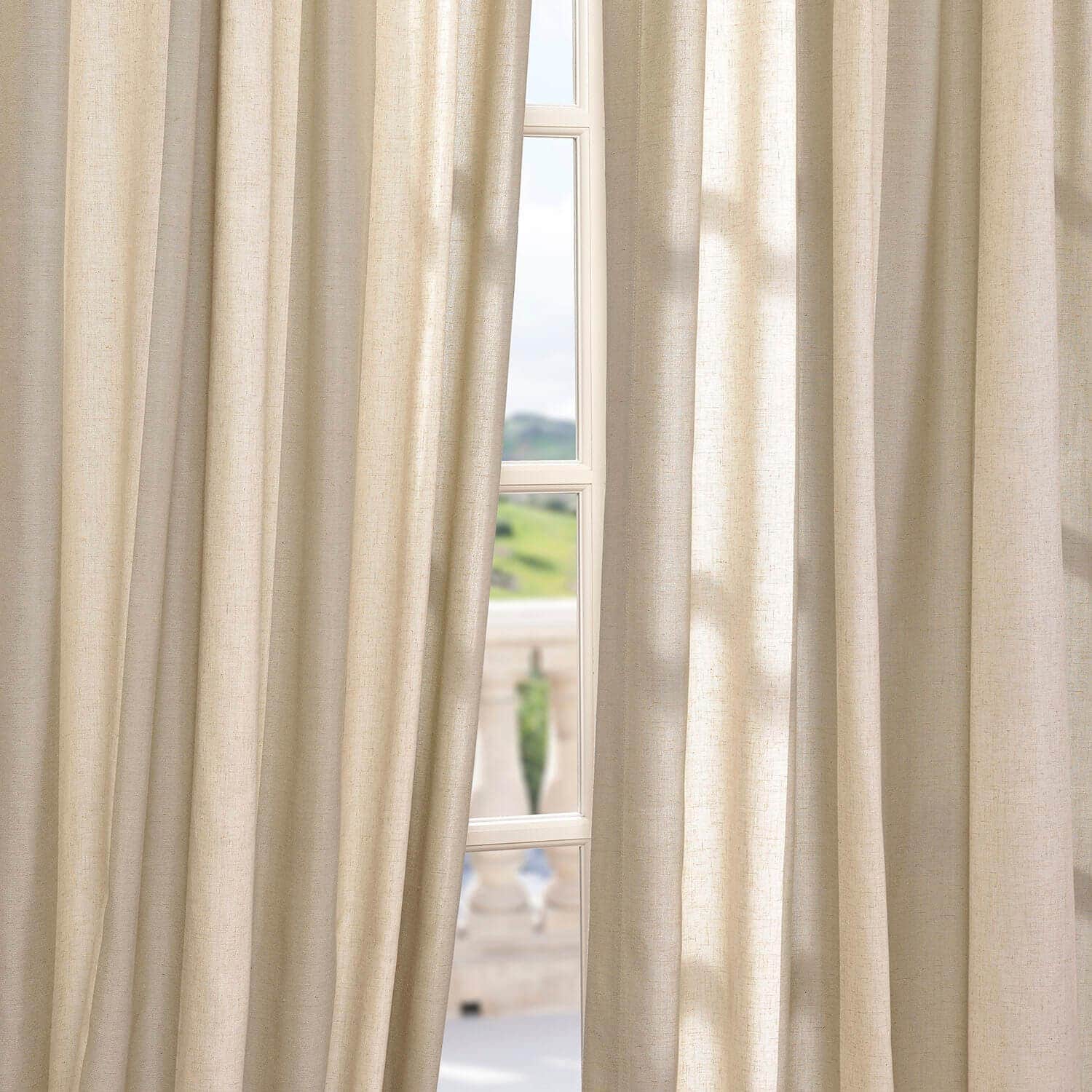Del Mar Stone Linen Blend Stripe Curtain