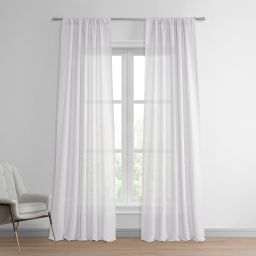 Signature Purity White French Linen Sheer Curtain