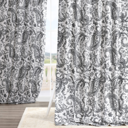 Edina Grey Printed Cotton Curtain
