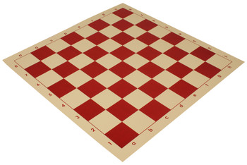Club Vinyl Rollup Chess Board Red &amp; Buff - 2.25&quot; Squares