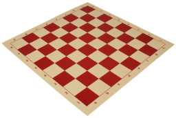 Club Vinyl Rollup Chess Board Red & Buff - 2.25" Squares