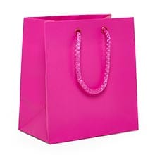 Matte Hot Pink Euro Tote Bags Colored Satin Gusset - 2 1/2 - Quantity: 100 Size: Petite Width: 3 Height/Depth: 3 1/2