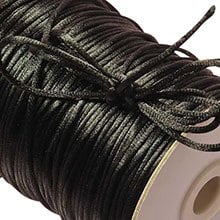 Satin Black Rat Tail Cord - 1-1/2mm X 200 Yards - Silk - Cords - Diameter: 1 1/2 Mm by Paper Mart