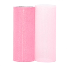 Pink Shimmer Tulle - 6 X 25yd - Fabric Cloth by Paper Mart