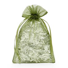 Cord Moss Green Wholesale Organza Bags Colored - Quantity: 30 - Fabric Bags Width: 8 Height/Depth: 12 by Paper Mart