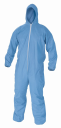 3XL Blue Disposable Coveralls - SMS Coverall with Hood - 25 Pieces/Case