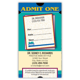 Medical Arts Press(r) Dual-Imprint Peel-Off Sticker Appointment Cards; Premium, Admit One/Vertical