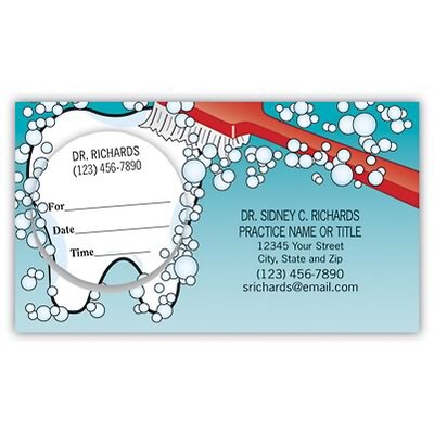 Medical Arts Press(r) Dual-Imprint Peel-Off Sticker Appointment Cards; Premium, Brush/Bubbles