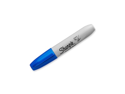 Sharpie Permanent Markers, Chisel Point, Blue, 12/Pack (38203)