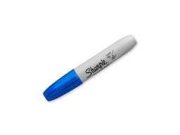 Sharpie Permanent Markers, Chisel Point, Blue, 12/Pack (38203)