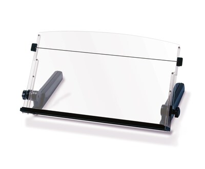 3M(tm) Adjustable In-Line Document Copy Holder, 300 Sheet Capacity, Elastic Line Guide, 18" Wide, Clear/Black (DH640)