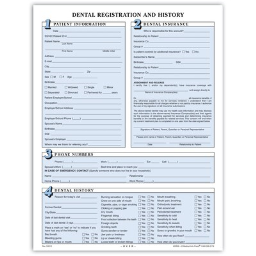 Medical Arts Press(r) Dental Registration Forms Featuring Updates Section; 2-Hole Punched, Sky Blue