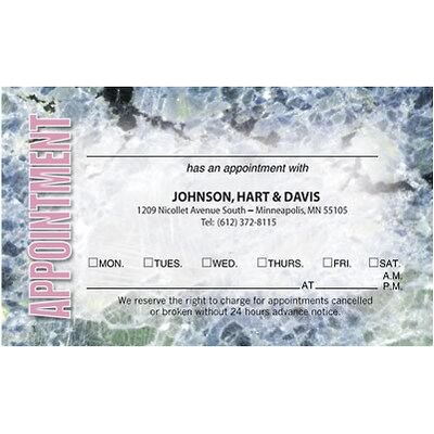 Full-Color Appointment Card; Marble