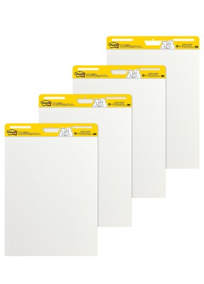 Post-it(r) Super Sticky Easel Pad, 25&quot; x 30&quot;, White, 4 Pads/Pack (559-VAD-4PK)