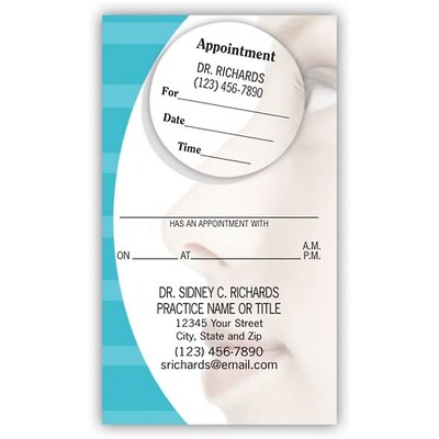 Medical Arts Press(r) Dual-Imprint Peel-Off Sticker Appointment Cards; Dermatology
