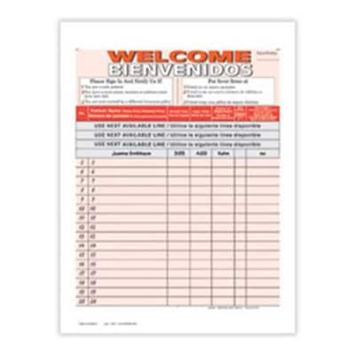 Medical Arts Press(r) Privacy Sign-In Sheets, HIPAA Compatible, Red, Bilingual