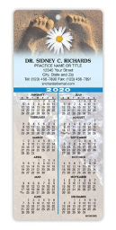 Magnet Strip Back Podiatry Easy Hang Promotional Calendars; Feet in Sand