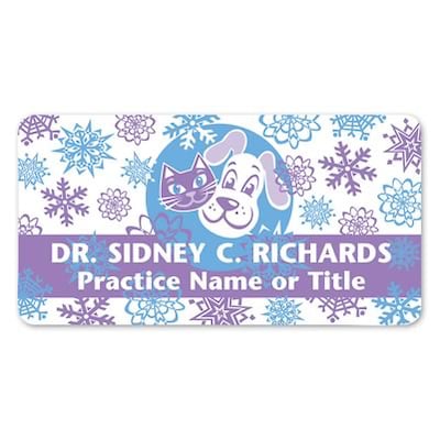 Medical Arts Press(r) Full-Color Seasonal Name Badges; Standard, Snowflake Pets