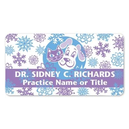 Medical Arts Press(r) Full-Color Seasonal Name Badges; Standard, Snowflake Pets