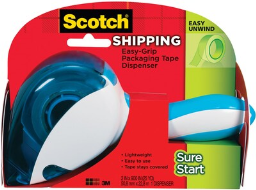 Scotch(r) Sure Start Tape with Easy Grip Packing Tape Dispenser, 1.88"W x 16.67 Yards, Clear (DP-1000)