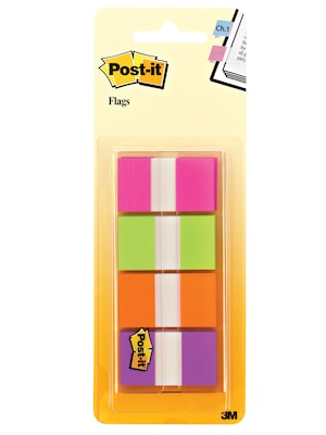 Post-it(r) Flags, 1" Wide, Assorted Colors, 160 Flags/Pack (680-PGOP2)