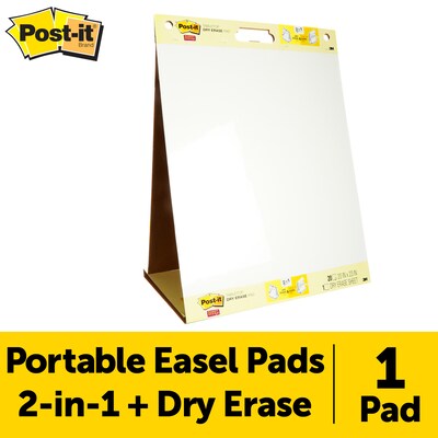 Post-it(r) Super Sticky Tabletop Easel Pad with Dry Erase Surface, 20" x 23", White (563DE)