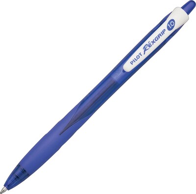 Pilot RexGrip BeGreen Retractable Ballpoint Pens, Medium Point (1.0mm), Blue, Dozen (32371)