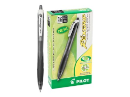 Pilot Rexgrip Retractable Ballpoint Pens, Medium Point, Black Ink, Dozen (32370)