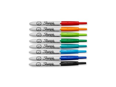 Sharpie RETRACTABLE Permanent Markers, Ultra Fine Point, Assorted, 8/Pack (1742025)