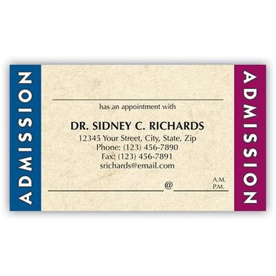 Medical Arts Press(r) Full-Color Dental Appointment Cards; Admission