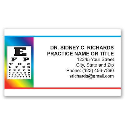Medical Arts Press(r) Eye Care Business Card Magnets; Rainbow Eye Chart